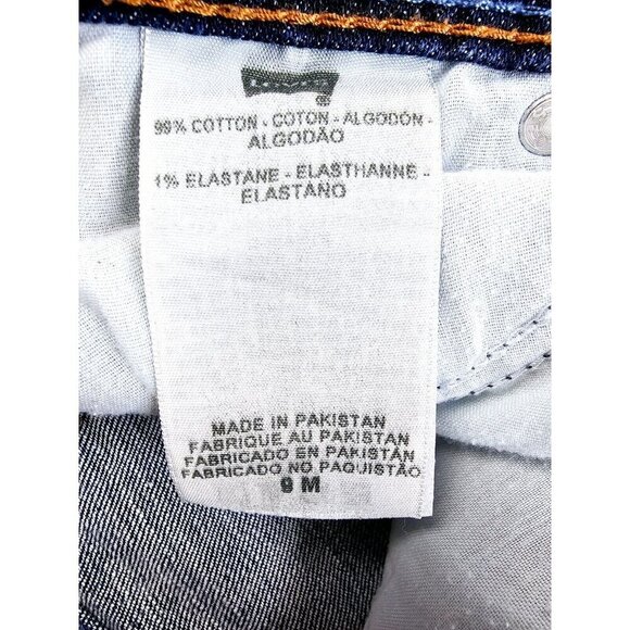 Levi's Size 9M Womens 26 Inch Inseam Demi Curve Juniors Blue Denim logo Jeans - Picture 6 of 12
